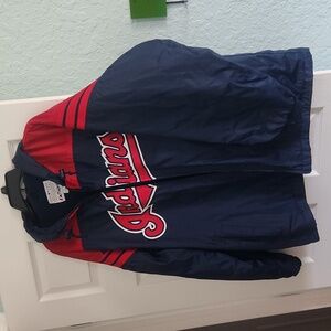 MLB Cleveland Indians Majestic Athletics full zipper fleeced lined hooded jacket